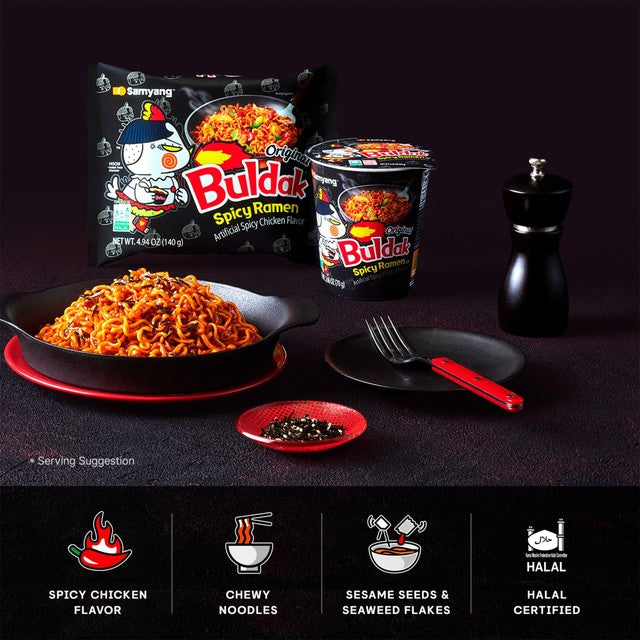 Buldak hot chicken ramen instant noodles multipack, imported from the UK