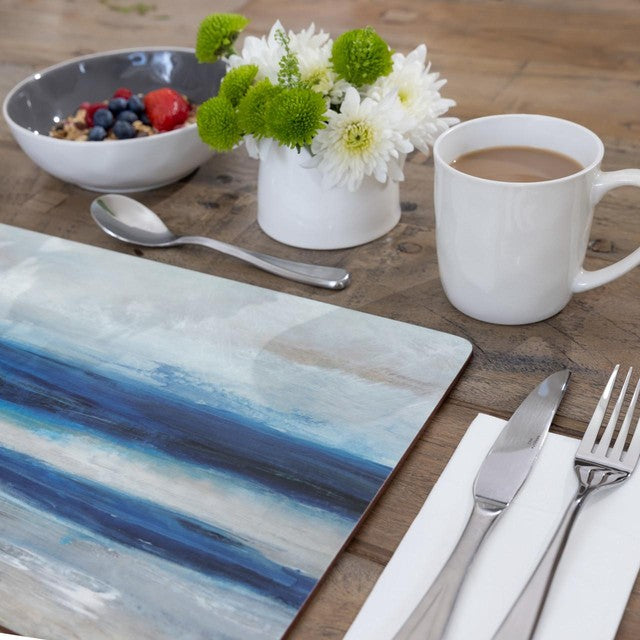 Creative Tops Blue Abstract placemats pack of 4 30x23cm - British product