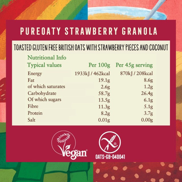 Glebe Farm strawberry oat granola 325g, UK version