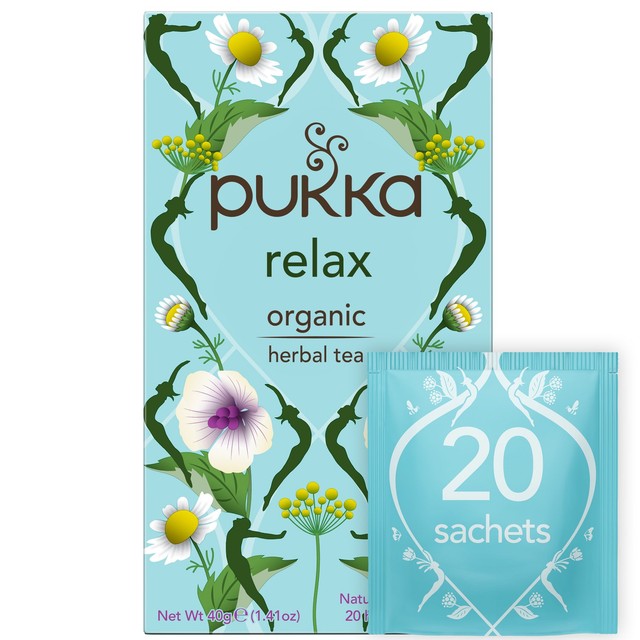 Pukka Relax Tea with Chamomile x20 tea bags, imported from the UK