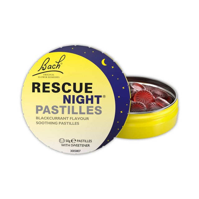 Nelsons Rescue Blackcurrant Night sleep pastilles, imported from the UK