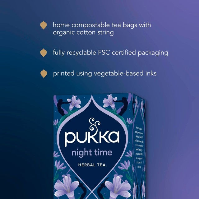 Pukka Night Time chamomile herbal tea 40 bags, imported from the UK