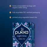 Pukka Night Time chamomile herbal tea 40 bags, imported from the UK