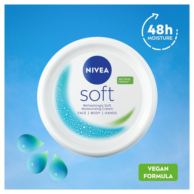Nivea Soft Moisturiser Cream 200ml, imported from the UK