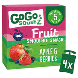 GoGo squeeZ fruit smoothie snack apple berries 90g pouches - British product