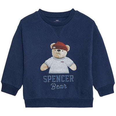 Sweat Spencer Bear M&S Marine Enfant 5-6 Ans