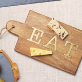 Artesa mango wood serving board with EAT lettering 38x20cm - British product