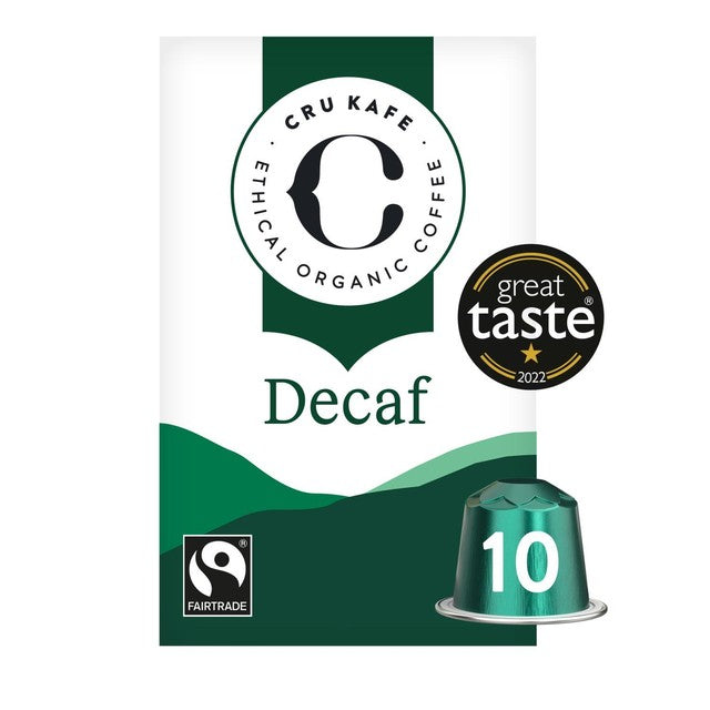 Cru Kafe Organic Fairtrade Decaf Coffee Pods 10s - British product