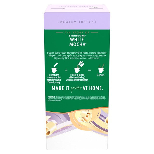 Starbucks White Mocha frothy coffee mix 5 sachets (British brand)