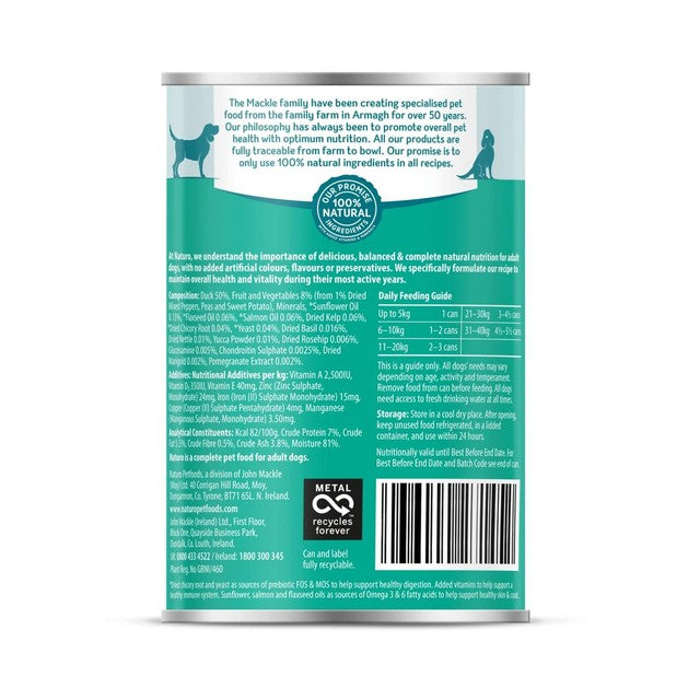 Naturo duck wet dog food 390g, imported from the UK