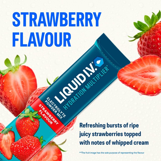 Unilever Liquid IV Strawberry Electrolyte Powder Mix 240g, UK version