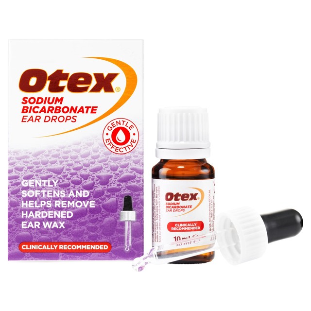 Otex sodium bicarbonate ear drops 10ml, imported from the UK