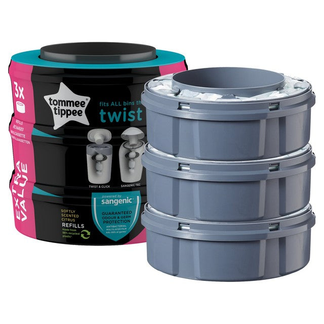 Tommee Tippee nappy bin refill cassettes 3 pack (British brand)