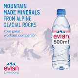 Evian still mineral water 6 x 500ml bottles - British product