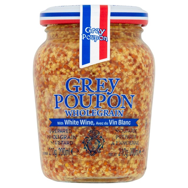 Grey Poupon whole grain mustard with white wine 210g, UK version
