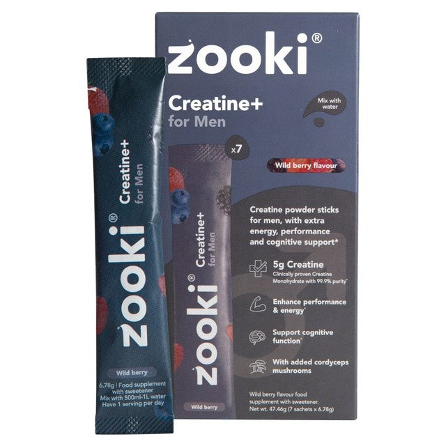 Zooki Creatine+ wild berry sachets (British brand)