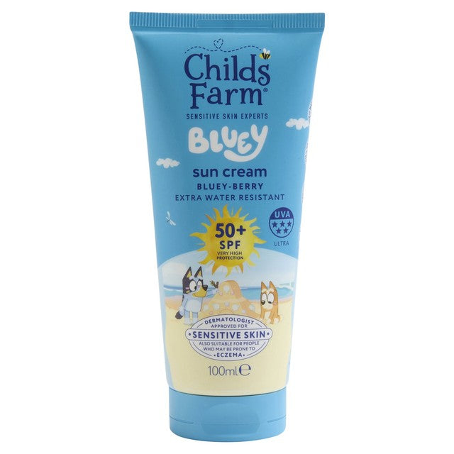 Childs Farm Bluey SPF50+ sun cream for children, UK version