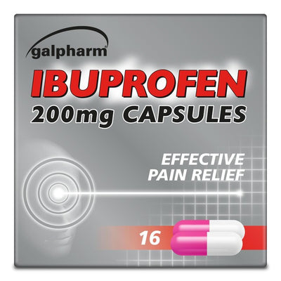 Capsules Soulagement Douleur Galpharm Ibuprofène 200mg 16 Capsules