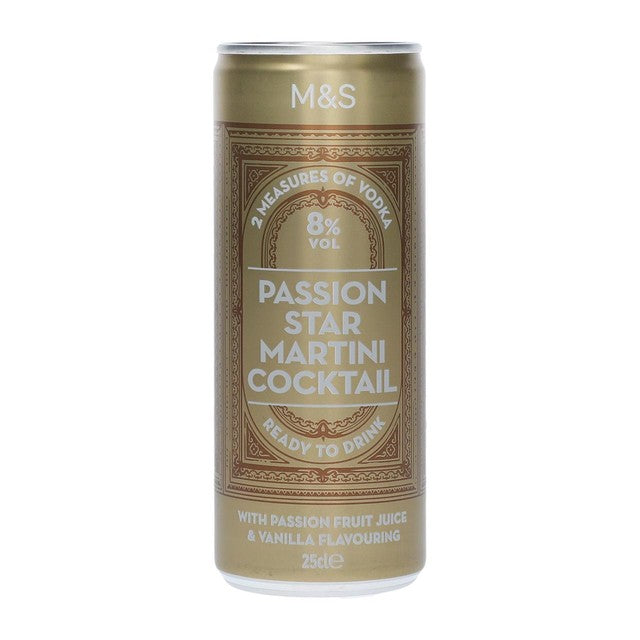M&S Passion Star Martini cocktail 25cl, imported from the UK