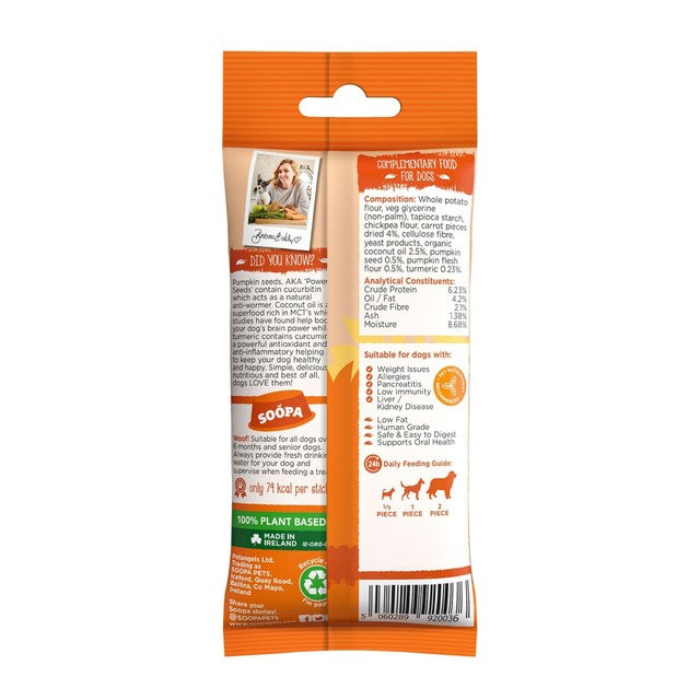 Soopa Pumpkin and Carrot Dental Sticks for dogs 100g (British brand)