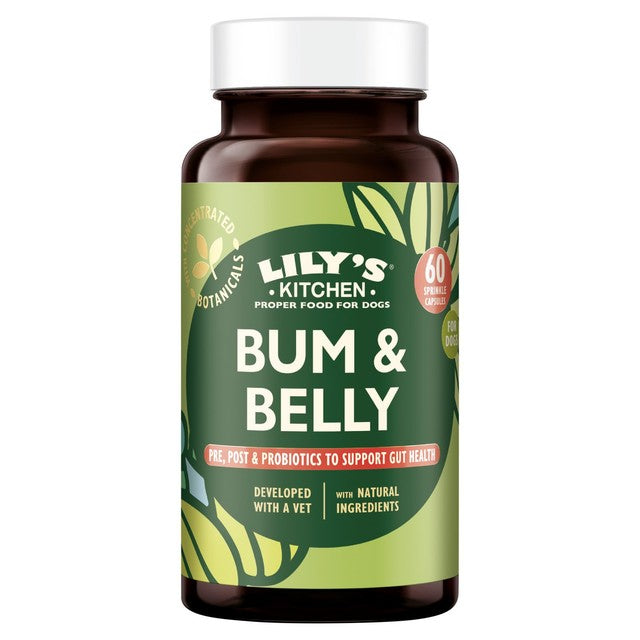 Lily's Kitchen Bum & Belly dog supplement 60 capsules, UK version