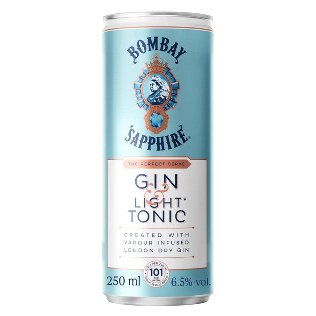 Bombay Sapphire Gin & Light Tonic 250ml - British product