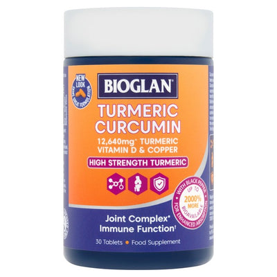 Bioglan Active Curcumin Gurkemeie Kosttilskuddstabletter 30 tabletter