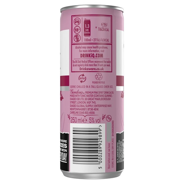 Gordon's pink gin and tonic 250ml can, UK version