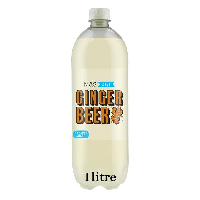 M&S No Added Sugar Ginger Beer 1L, imported from the UK