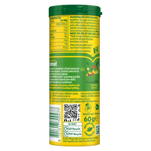 Knorr Italian Herbs seasoning 60g (British brand)