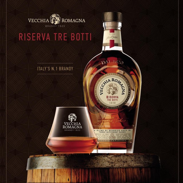 Vecchia Romagna Riserva Tre Botti 1820 brandy 70cl (British brand)