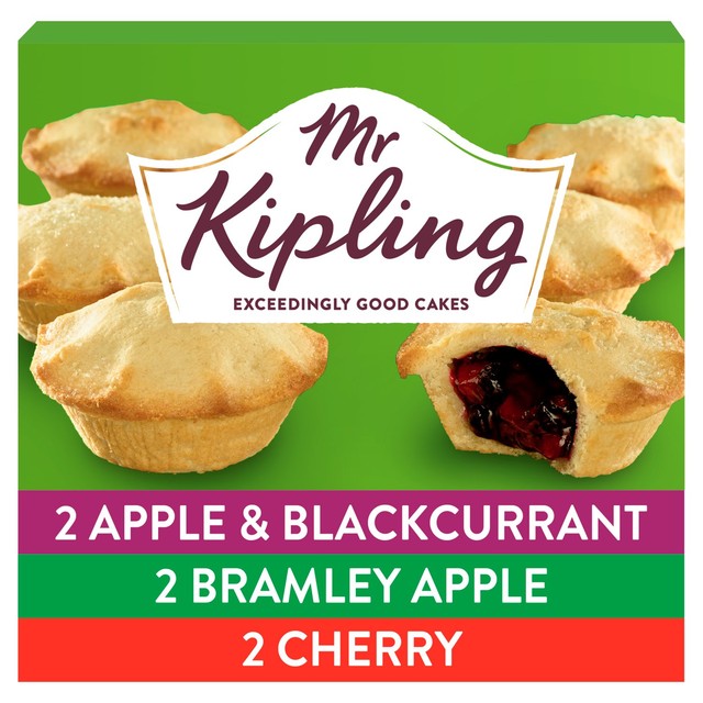 Mr Kipling assorted fruit pies 6 pack, imported from the UK