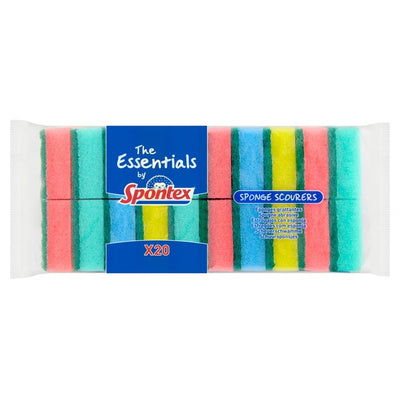 M&S Spontex Essentials Sponge Scourers Mixed 20 Pack- Buy online at McGrocer