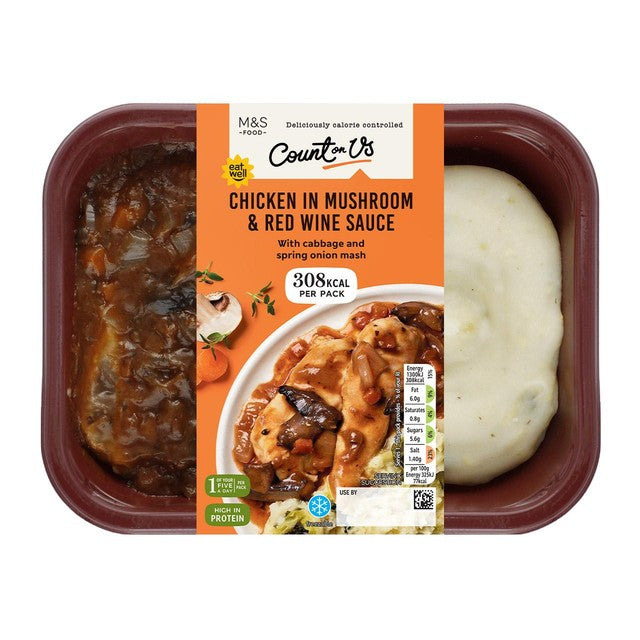 M&S Hähnchen in Pilz-Rotwein-Sauce 400g, importiert aus dem Vereinigten Königreich