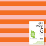 Deva Designs orange stripe gift wrap roll 5m, UK version