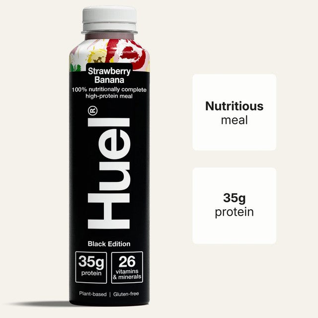 Huel Black Edition Strawberry & Banana meal replacement drink 500ml, UK version