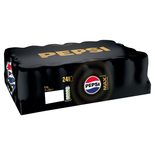 Pepsi Max No Caffeine cola 24 x 330ml pack, imported from the UK