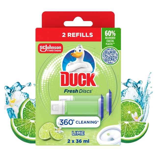 Toilet Duck Lime Fresh Discs 2x36ml - British product