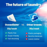 OceanSaver non-bio laundry detergent sheets 60 pack, imported from the UK