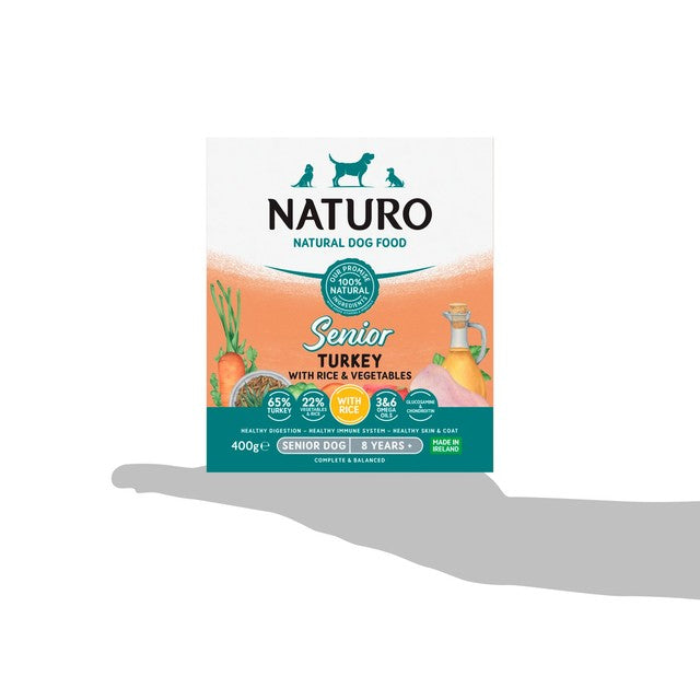 Naturo senior turkey with rice wet dog food 400g, imported from the UK