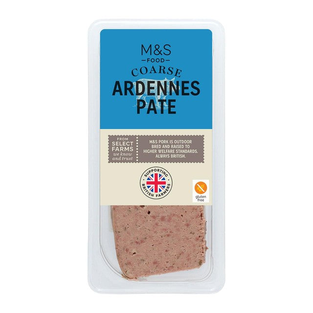 M&S Coarse Ardennes Pork Pate with Shallots and Cognac 170g, imported from the UK