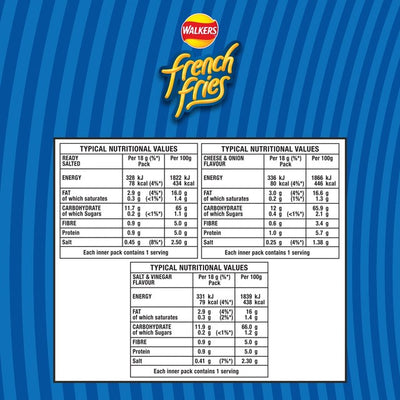 Walkers French Fries Sprø Potet Snacks Assortert Pakke 20 x 18g
