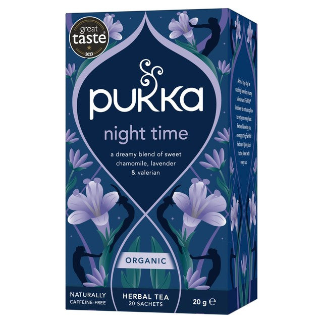 Pukka Herbal Tea Night Time Chamomile 20 Bags, imported from the UK