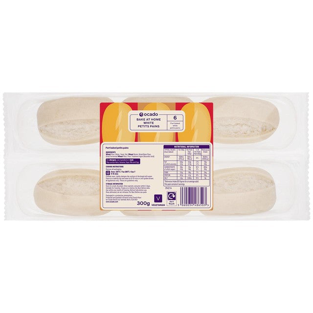 Ocado white petits pains 6 per pack, imported from the UK