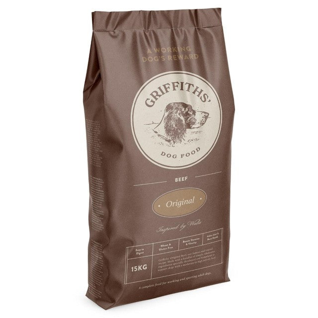 Griffiths original beef dry dog food 15kg, UK version