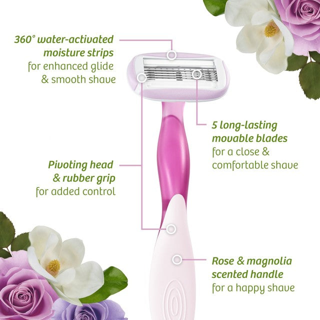 BIC Soleil Escape 5-blade razor rose magnolia (British brand)