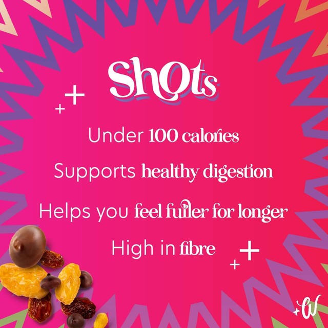 Whitworths Shots snack pack raisin and chocolate 4 x 25g (British brand)