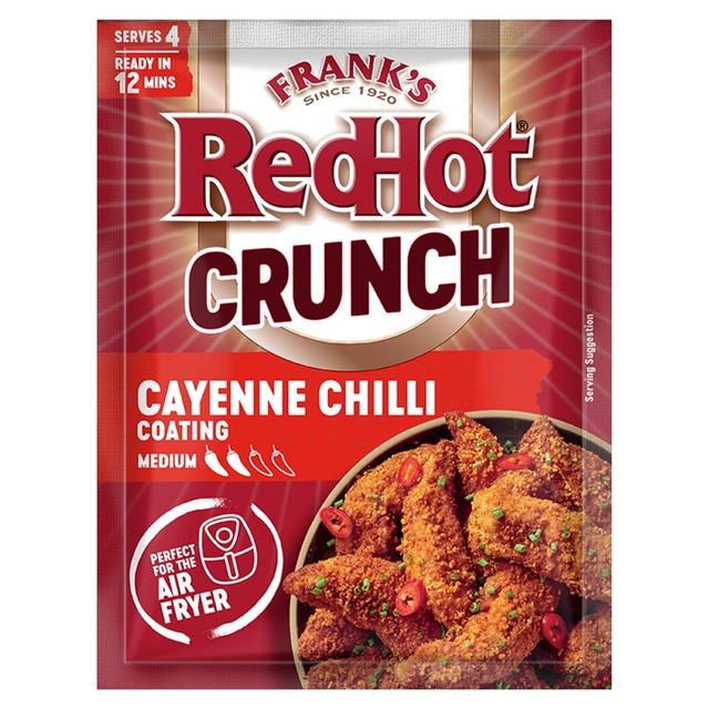 Frank's RedHot Crunch Cayenne Chilli coating mix 70g - British product
