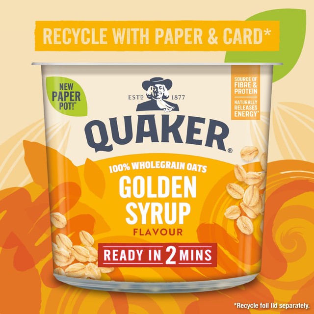 Quaker Golden Syrup Porridge Pot 57g (British brand)