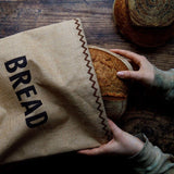 Natural Elements hessian bread bag with cotton lining, imported from the UK